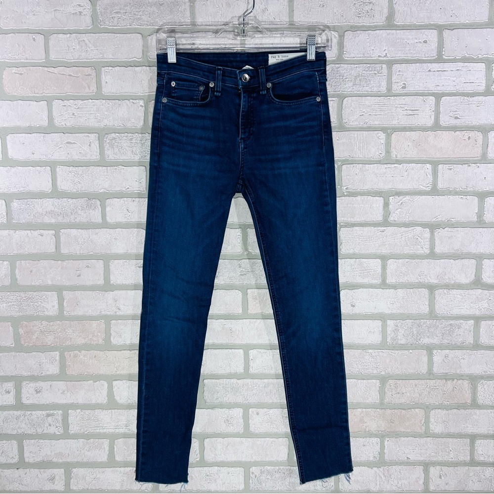 rag & bone Cate Midrise Ankle Skinny Raw Hem Jeans in Wilton Wash Size 25 - Picture 2 of 9
